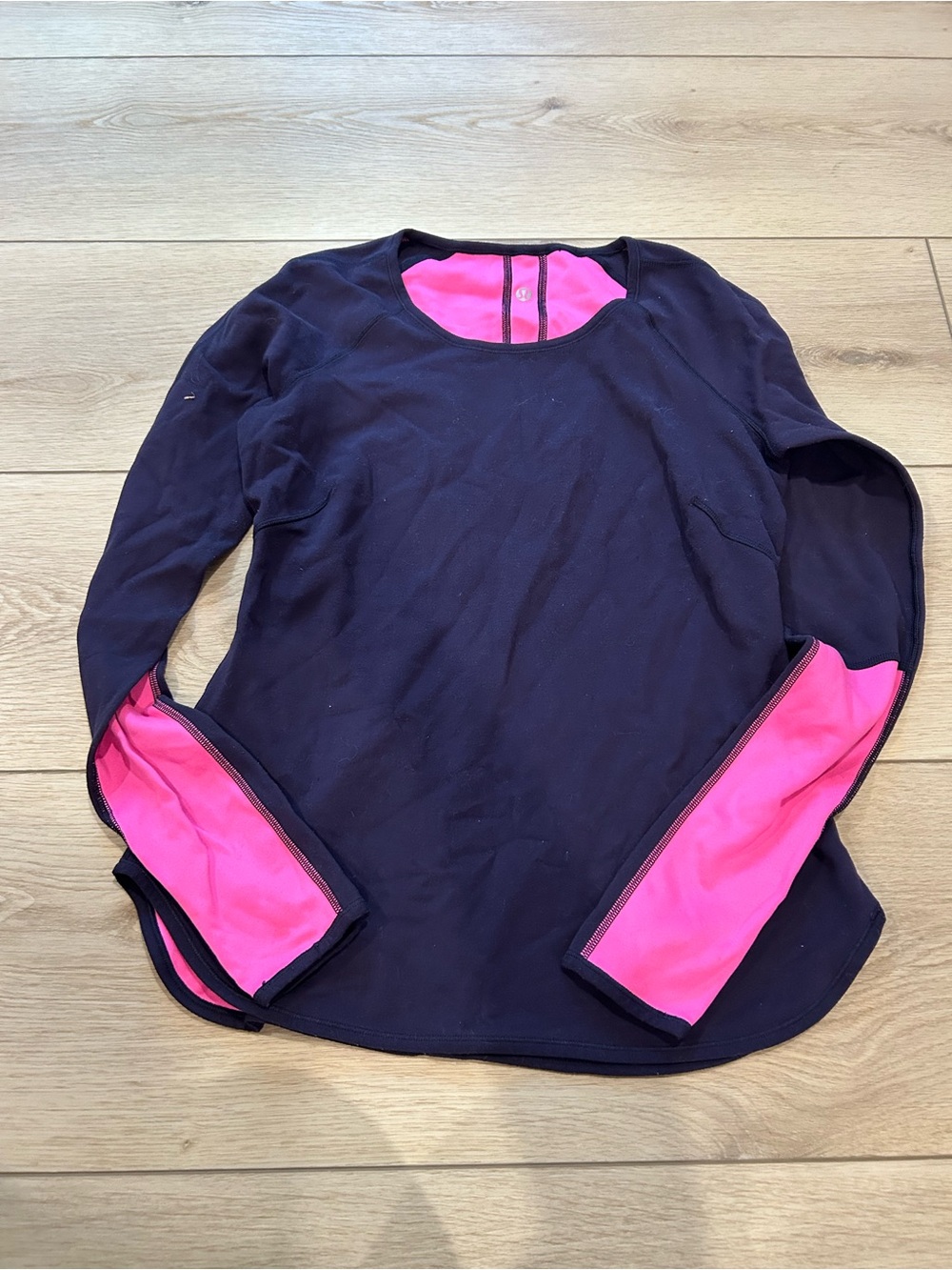 lululemon athletica Black Long Sleeve Top with Pink Panels